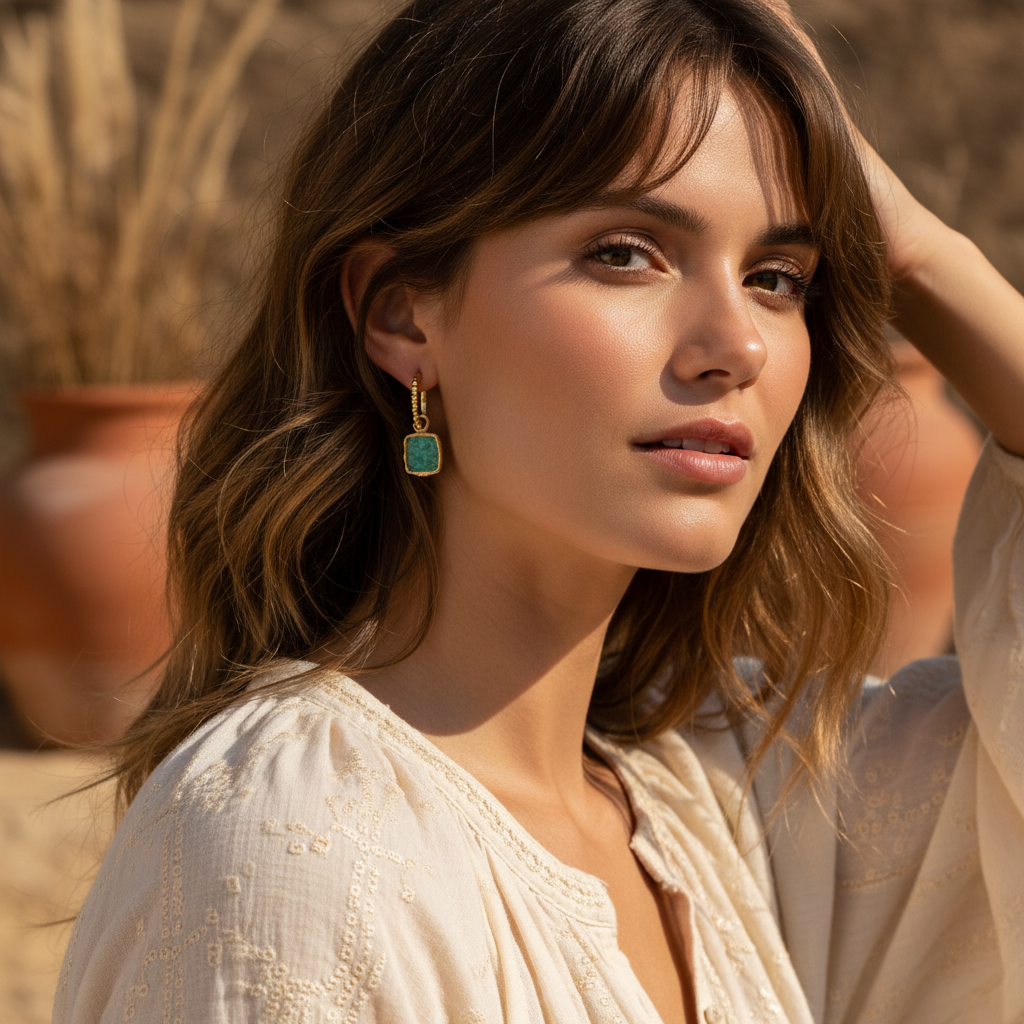 Verdant Echo Hoop Earrings