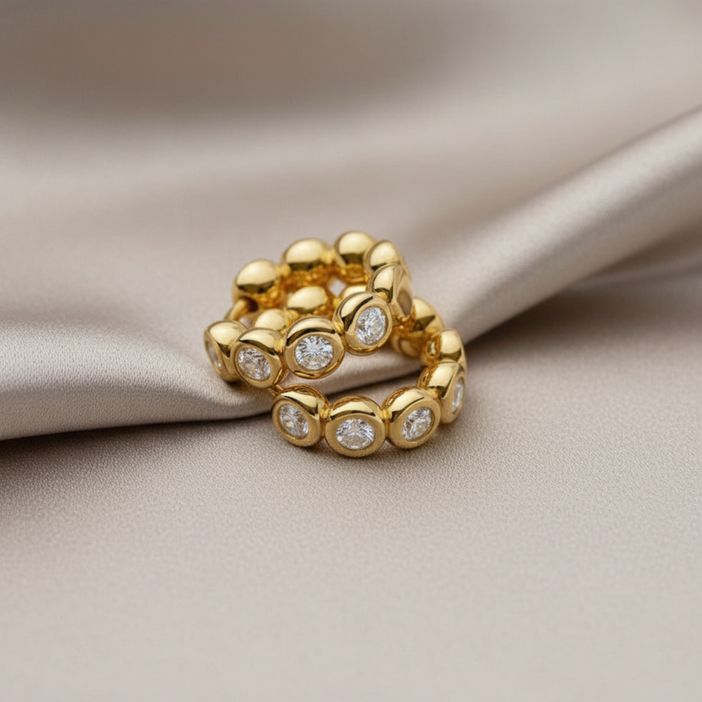 Halo Bubble Bezel Hoops