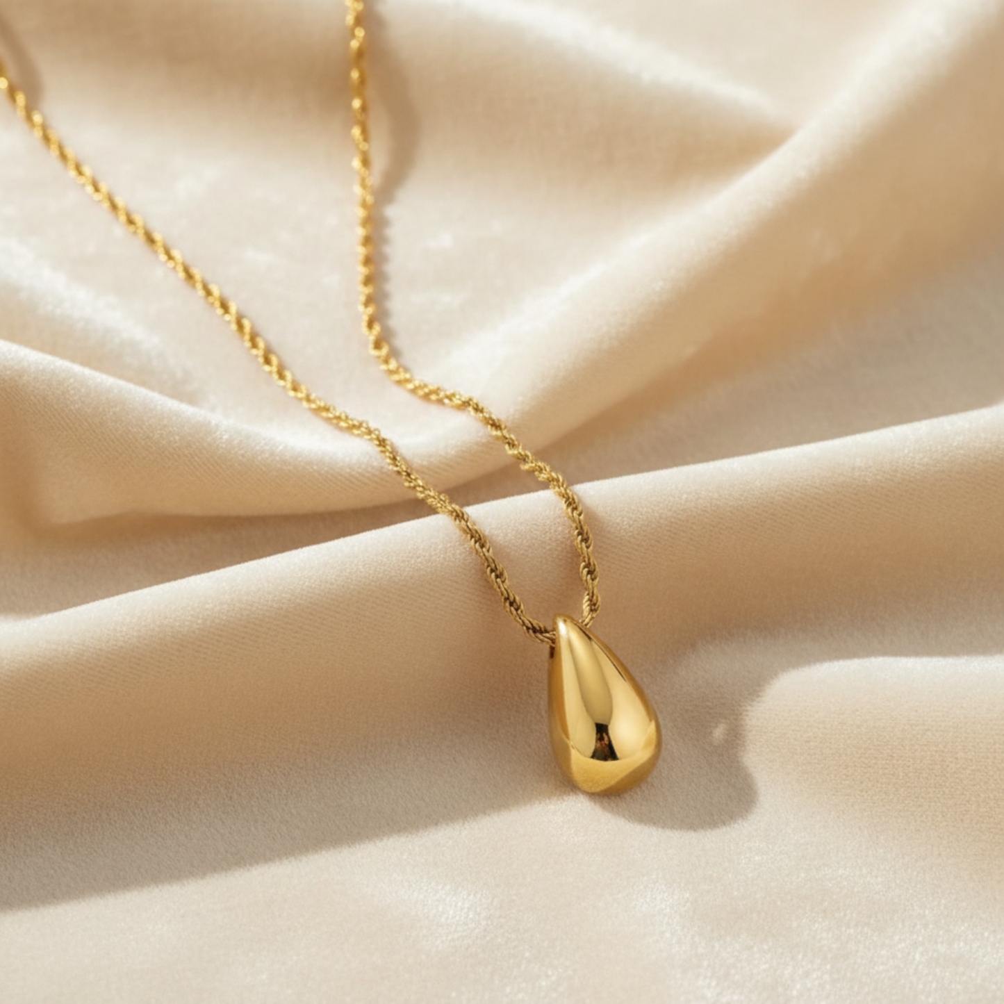 Raindrop Rope Pendant Necklace