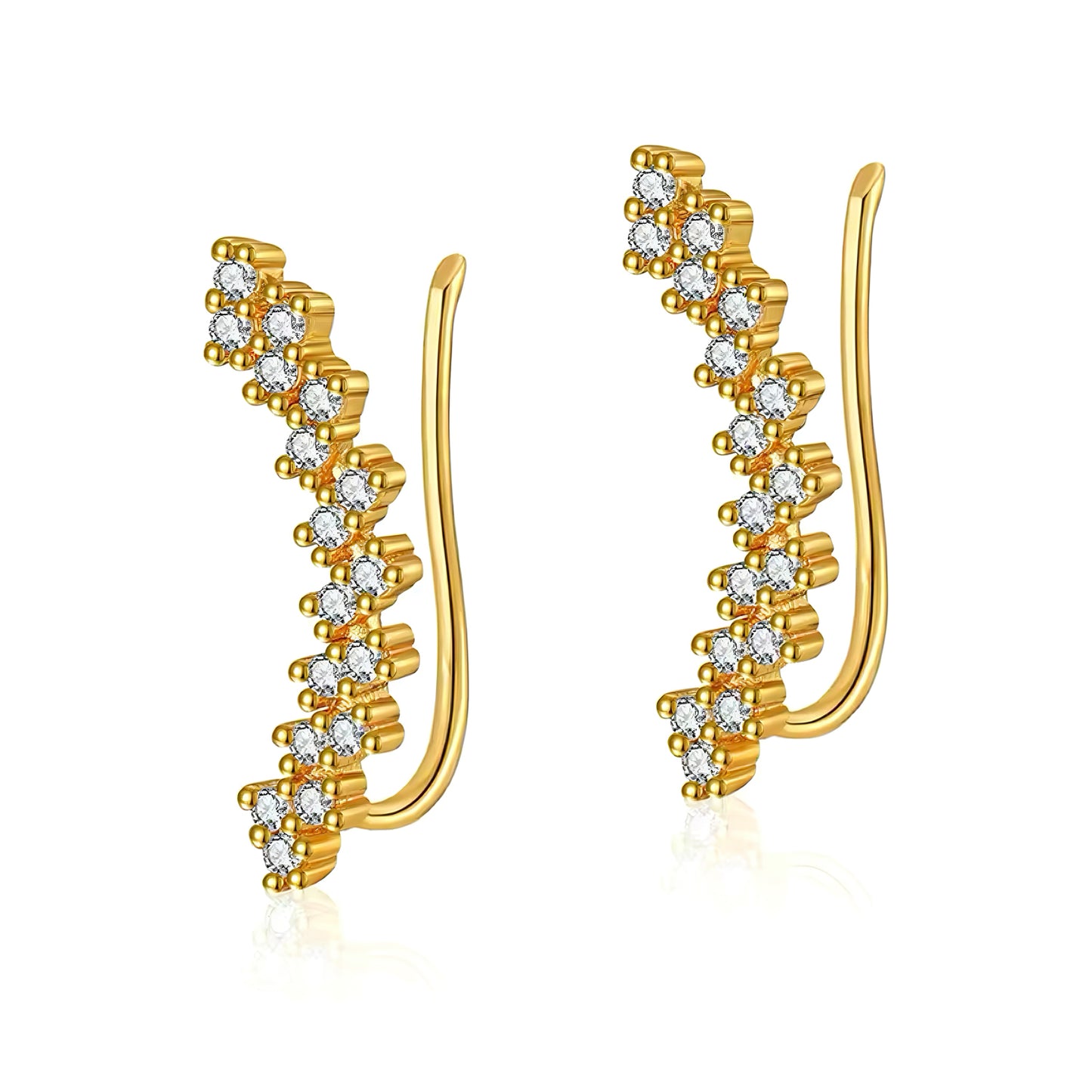 Crystal Cascade Drop Earrings with 18K gold plating and waterfall design featuring sparkling crystals – Mia Promise Jewelry 00071