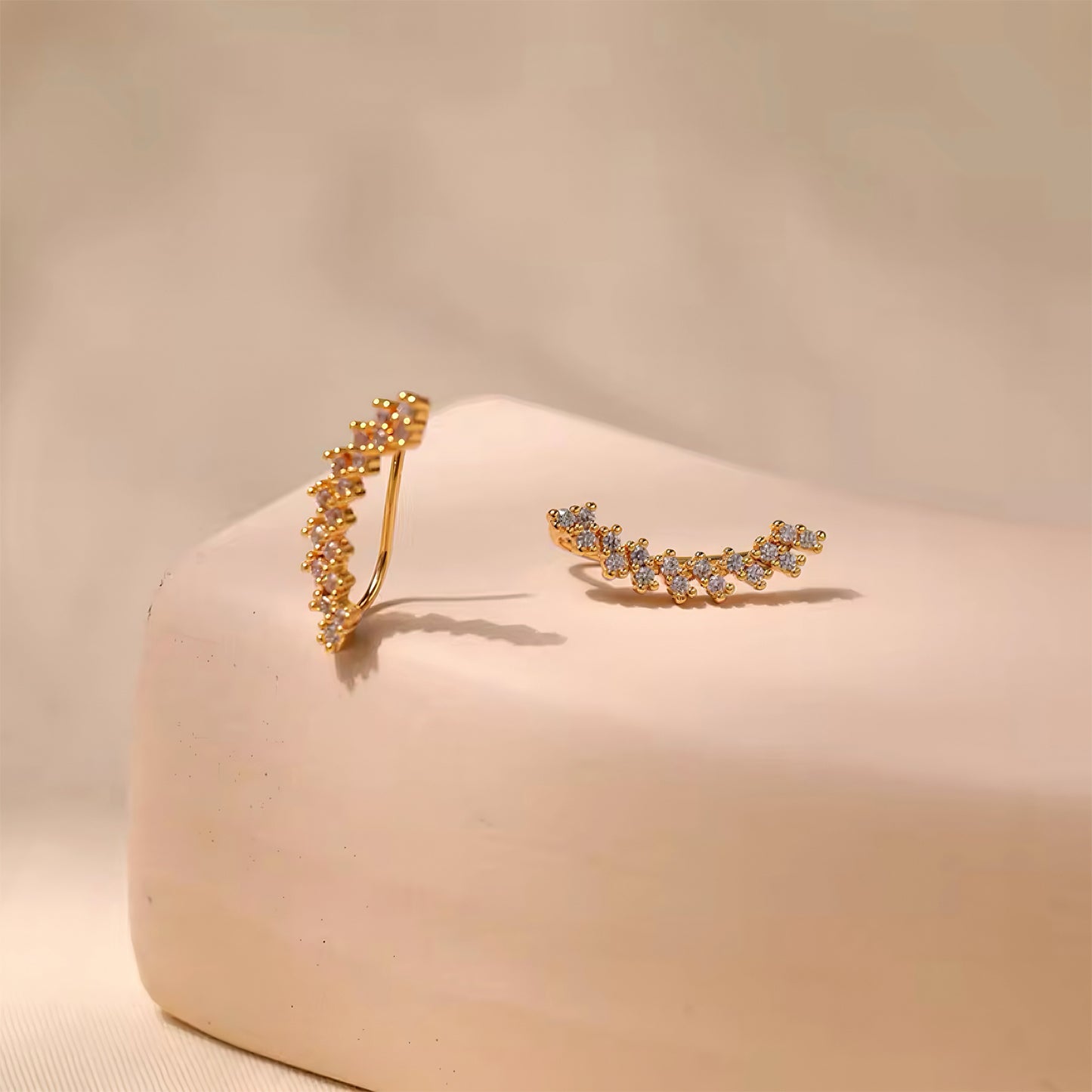 Crystal Cascade Drop Earrings with 18K gold plating and waterfall design featuring sparkling crystals – Mia Promise Jewelry 00073