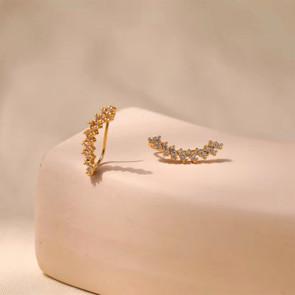 Crystal Cascade Drop Earrings with 18K gold plating and waterfall design featuring sparkling crystals – Mia Promise Jewelry 00073