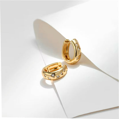 Stellar Hoops Earrings 18K gold plated zircon earrings Mia Promise 00002