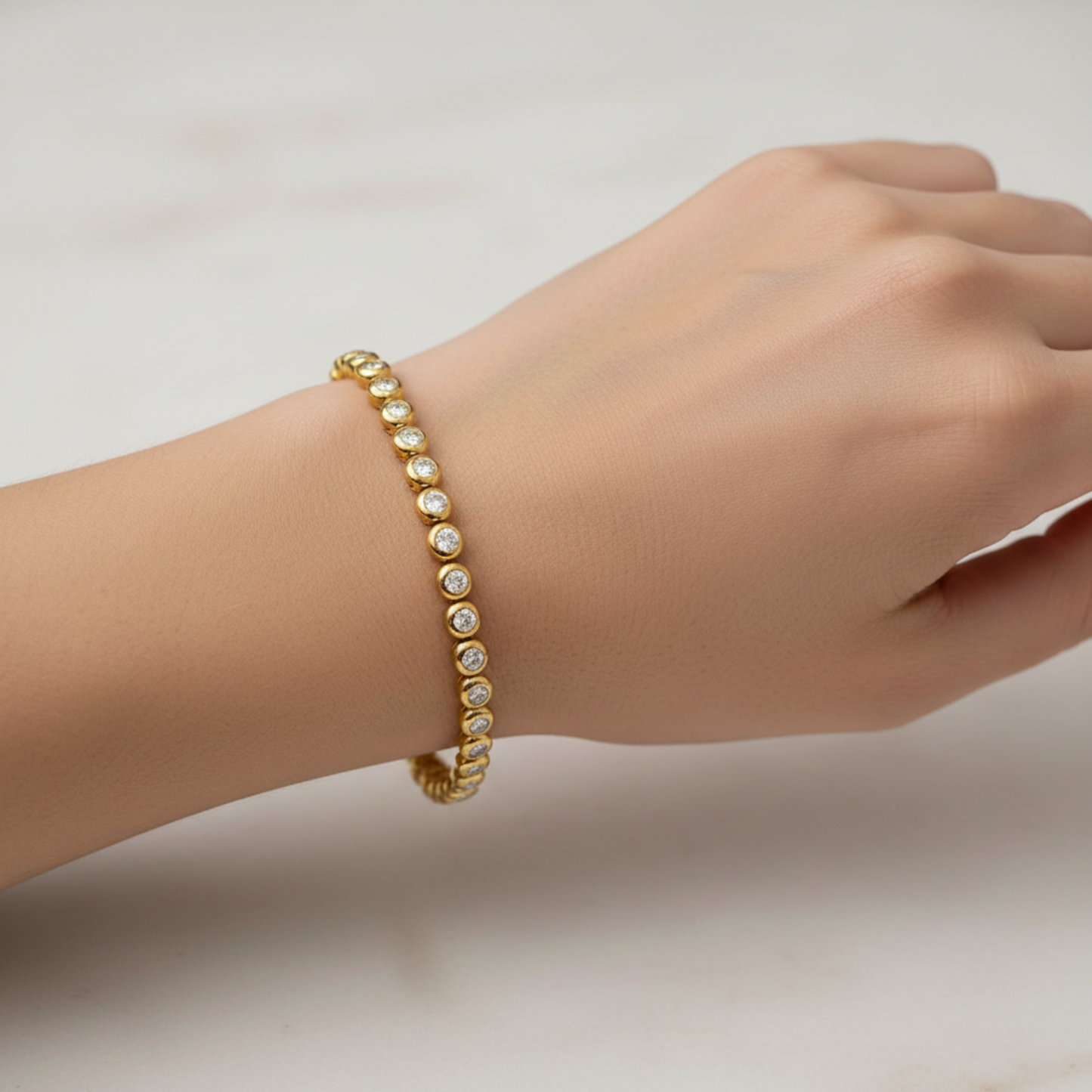 Lumen Bezel Tennis Bracelet