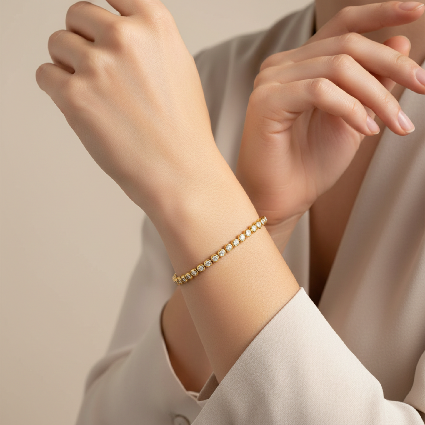 Lumen Bezel Tennis Bracelet