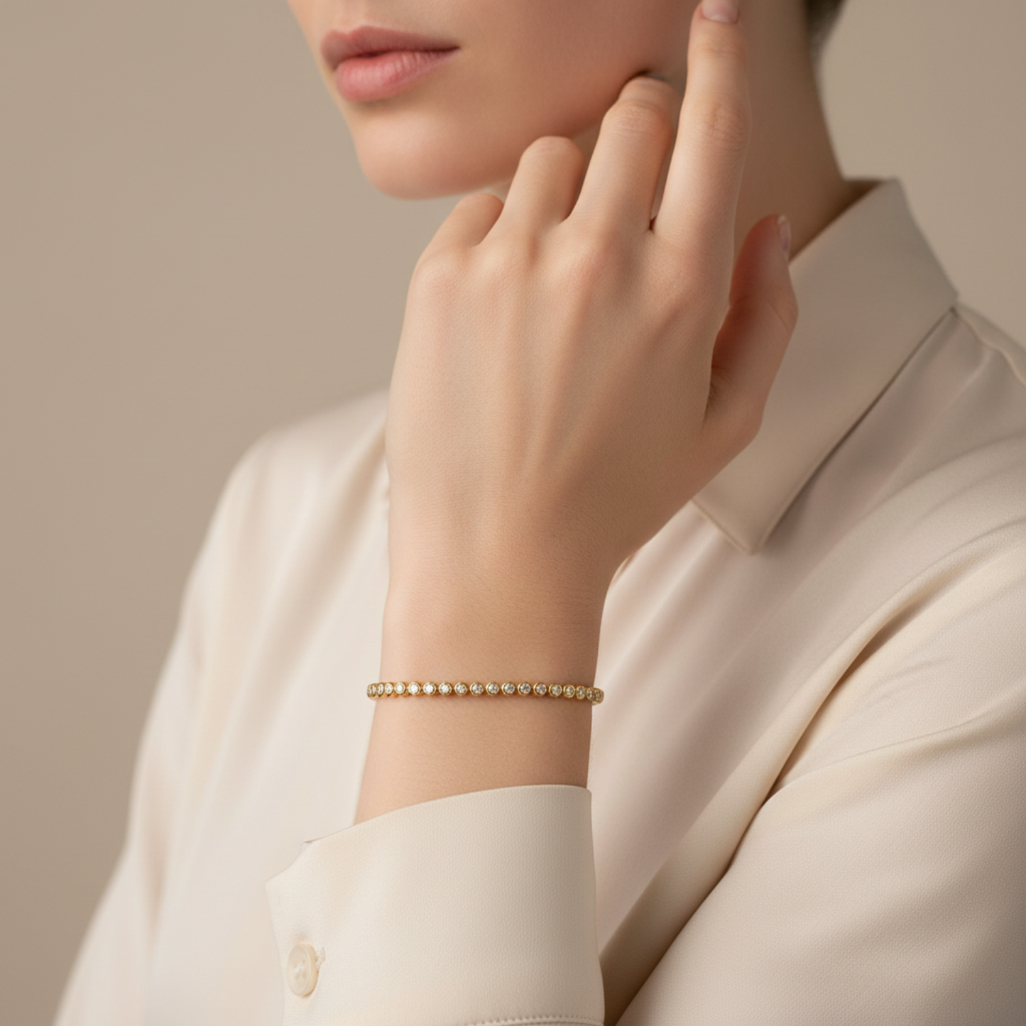 Lumen Bezel Tennis Bracelet