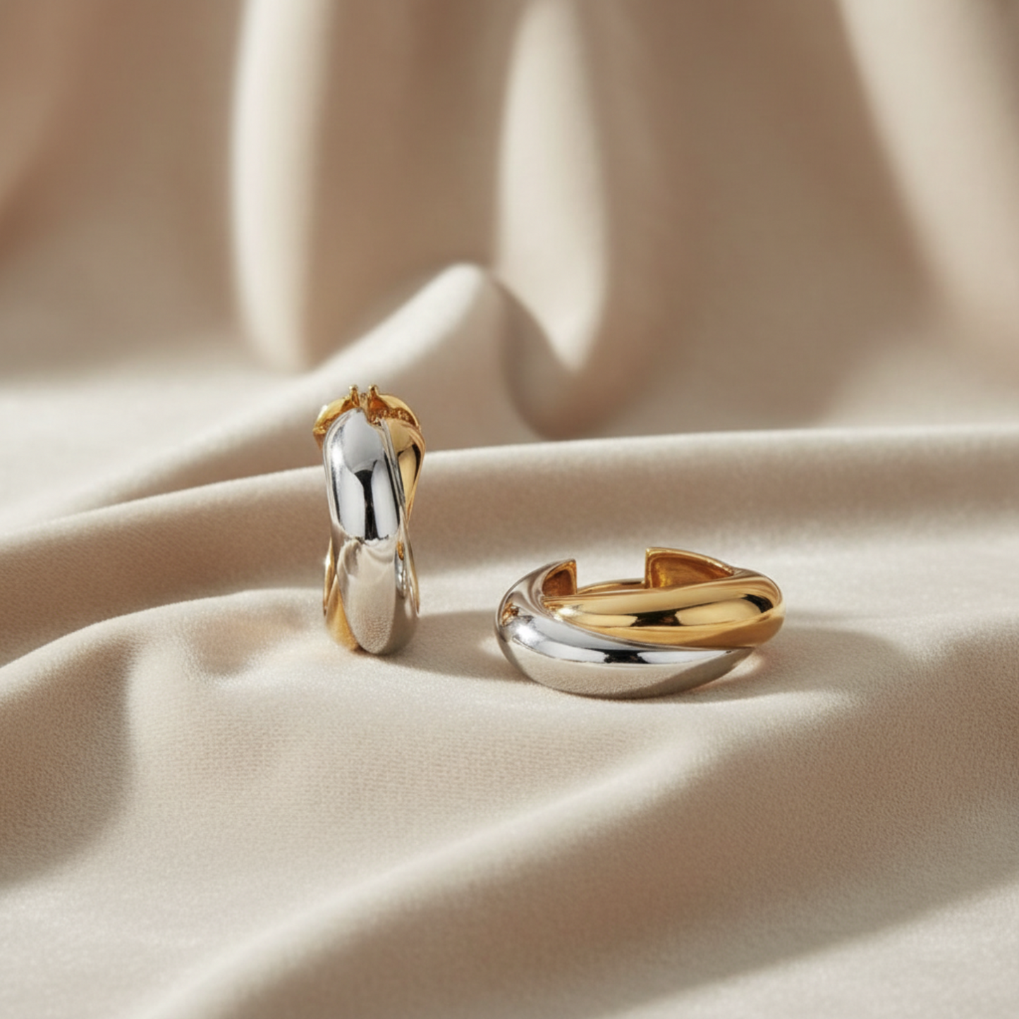 Twin-Tone Huggie Earrings