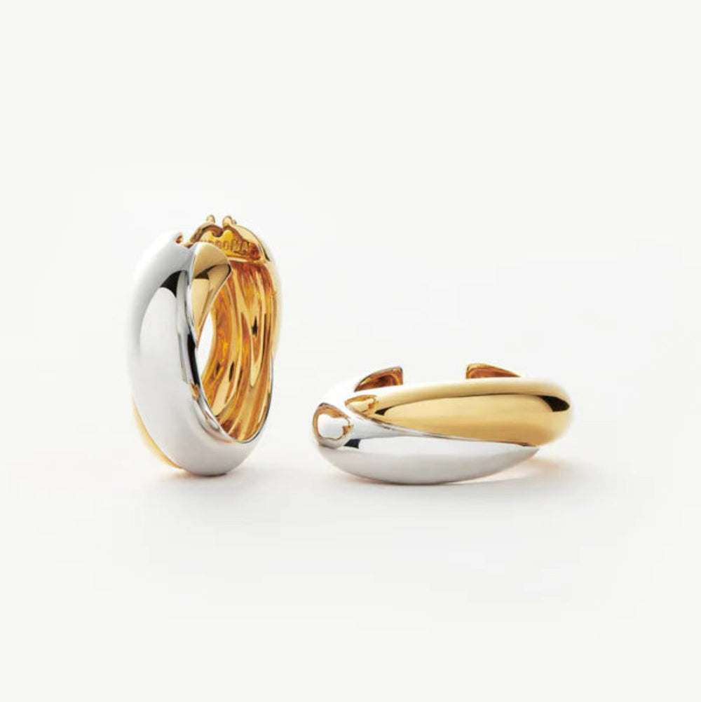 Twin-Tone Huggie Earrings