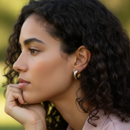 Twin-Tone Huggie Earrings
