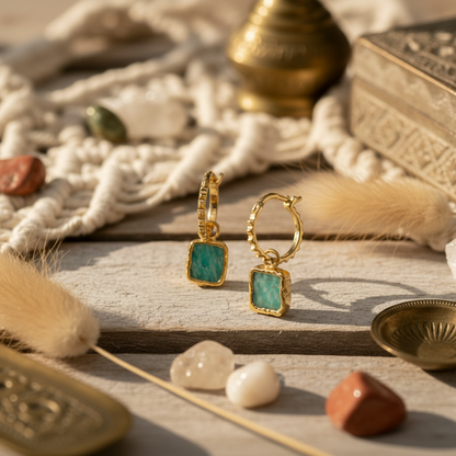 Verdant Echo Hoop Earrings